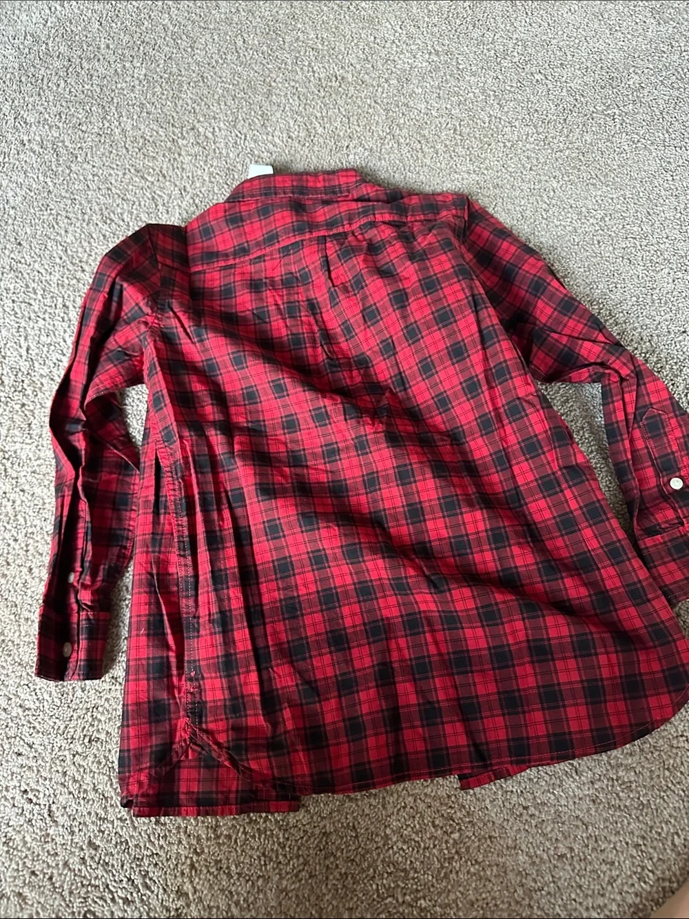 GAP Red and Black Plaid Button-Down Shirt